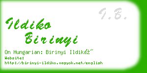 ildiko birinyi business card